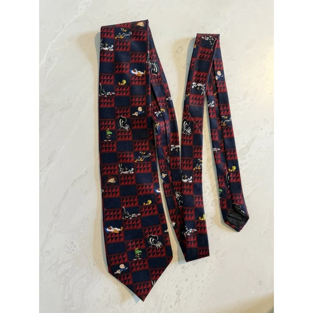Vintage Looney Tunes Mania Ties Lot of 3 Bugs Bunny Taz Pepe Le Pew Silk‎ 90s WB